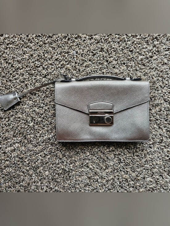 Prada Handbags - Prada Saffiano Lux Sound Shoulder Bag Fuoco Lacca